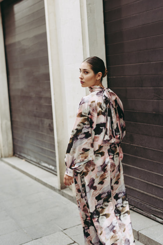 VESTIDO ASIMETRICO ESTAMPADO
