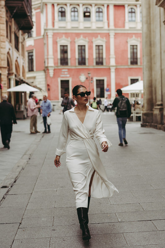 VESTIDO CAMISERO SATINADO